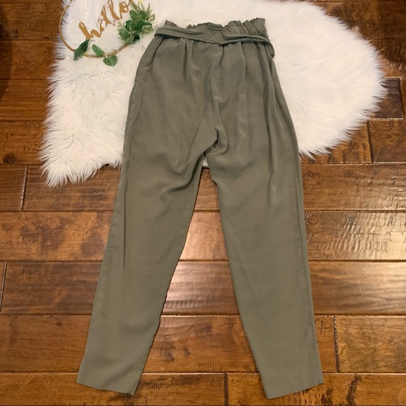 BCBGENERATION Front Tie Shirred Pants Green Size XS - Picture 3 of 5